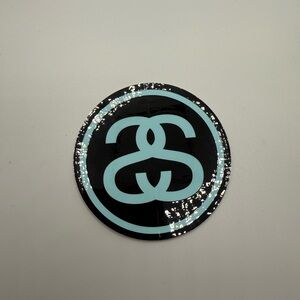 Authentic Stussy (2 Ss) Sticker (light blue and black)
